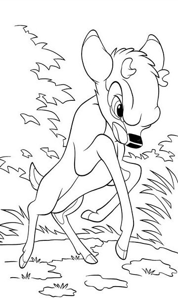 kolorowanka Bambi malowanka do wydruku Disney z bajki dla dzieci nr 41